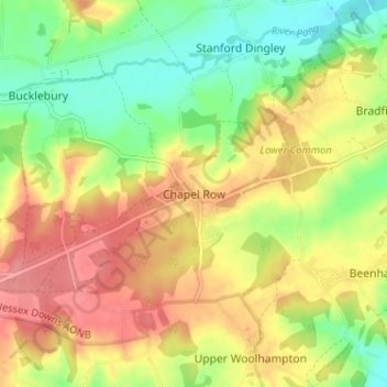Chapel Row topographic map, elevation, terrain