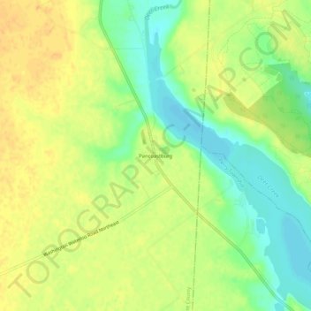 Pancoastburg topographic map, elevation, terrain