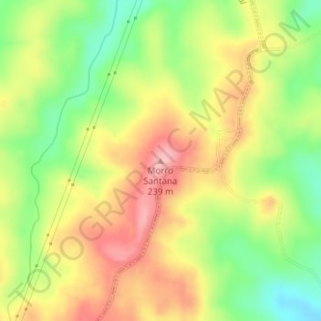 Morro Santana topographic map, elevation, terrain