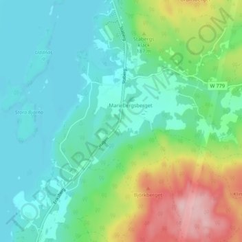 Nygården topographic map, elevation, terrain