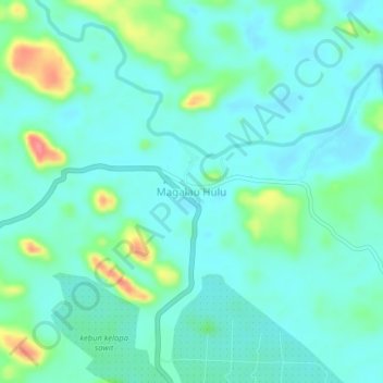 Magalau Hulu topographic map, elevation, terrain