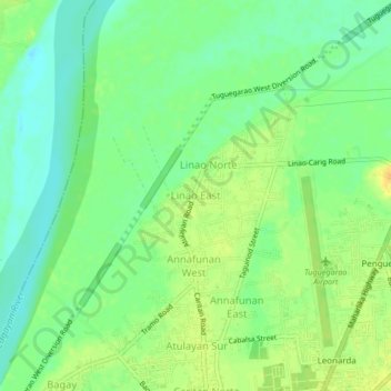 Linao East topographic map, elevation, terrain