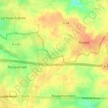Les Drouets topographic map, elevation, terrain