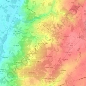 La Grande Noue topographic map, elevation, terrain