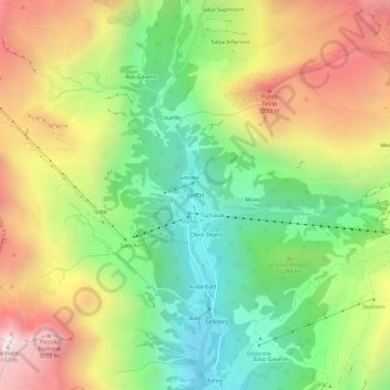 Staffal topographic map, elevation, terrain