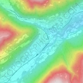 Malé topographic map, elevation, terrain