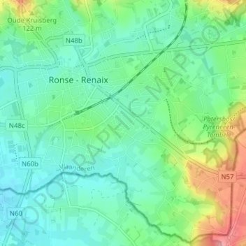 Scheldekouter topographic map, elevation, terrain