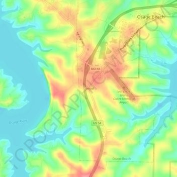 Damsel topographic map, elevation, terrain