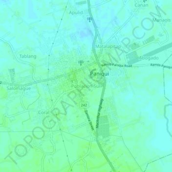 Poblacion Sur topographic map, elevation, terrain