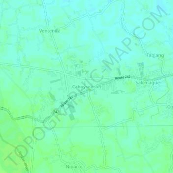 Cabayaoasan topographic map, elevation, terrain