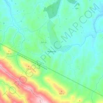 Moitinhas topographic map, elevation, terrain