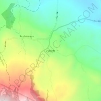Guacalito topographic map, elevation, terrain