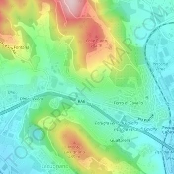 Fontana topographic map, elevation, terrain