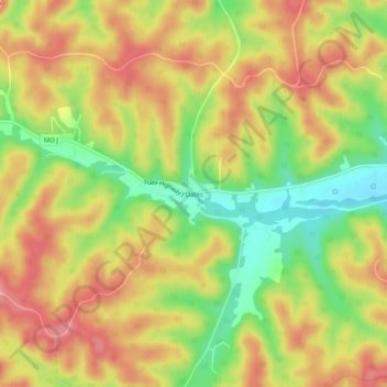 Oates topographic map, elevation, terrain