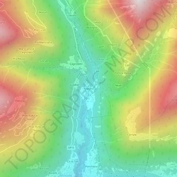 Arquino topographic map, elevation, terrain