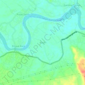 Kuok topographic map, elevation, terrain