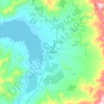 El Palqui topographic map, elevation, terrain