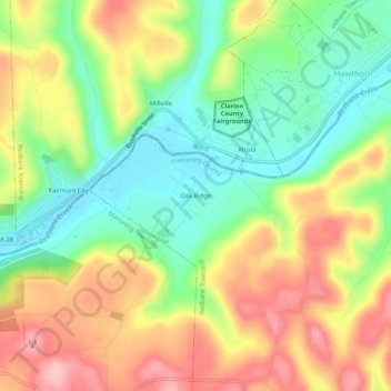 Oak Ridge topographic map, elevation, terrain