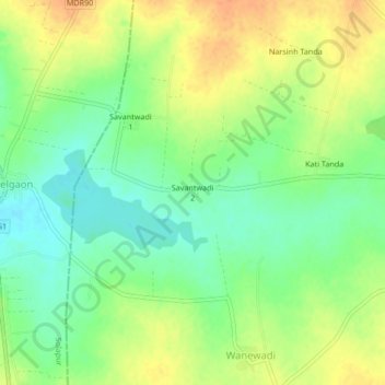 Savantwadi 2 topographic map, elevation, terrain
