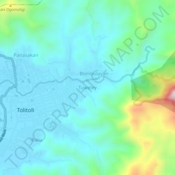 Tuweley topographic map, elevation, terrain