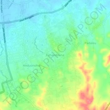 Rahandouna topographic map, elevation, terrain