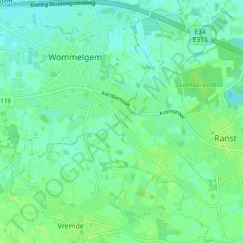 Stenenkruis topographic map, elevation, terrain