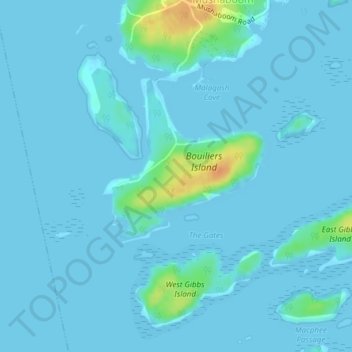 Malagash Island topographic map, elevation, terrain