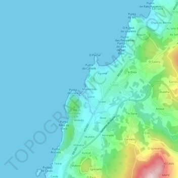 Montecelo topographic map, elevation, terrain