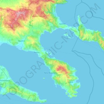 Agios Isidoros topographic map, elevation, terrain