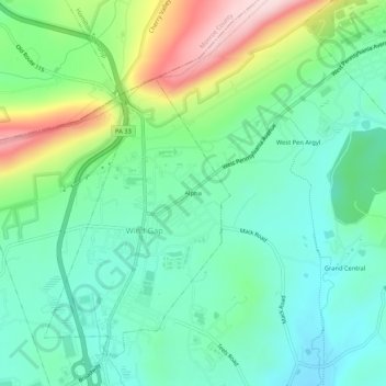 Alpha topographic map, elevation, terrain
