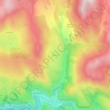 Rieumal topographic map, elevation, terrain