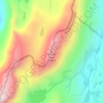 Mount Starr topographic map, elevation, terrain