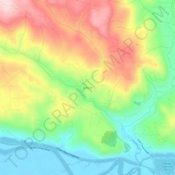Eufaula topographic map, elevation, terrain