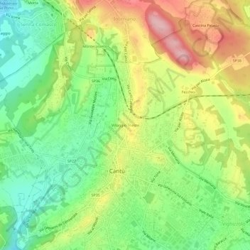 Villaggio Trieste topographic map, elevation, terrain