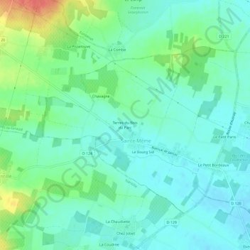Terres du Bois du Parc topographic map, elevation, terrain