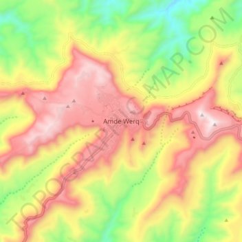 Amde Werq topographic map, elevation, terrain
