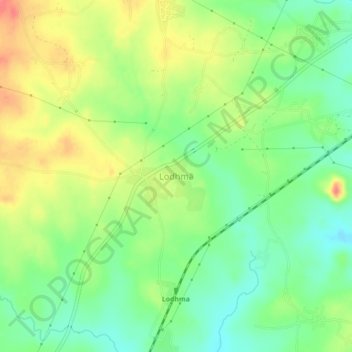 Lodhma topographic map, elevation, terrain