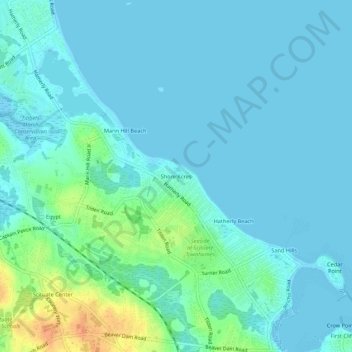 Shore Acres topographic map, elevation, terrain
