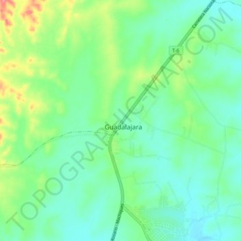 Guadalajara topographic map, elevation, terrain