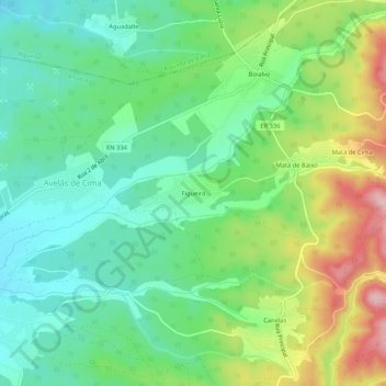 Figueira topographic map, elevation, terrain