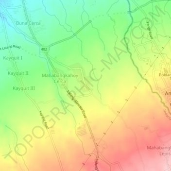 Buna Lejos topographic map, elevation, terrain