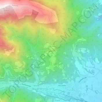 Agliasco topographic map, elevation, terrain