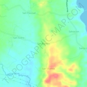 San Ramon topographic map, elevation, terrain