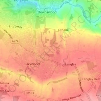 Bicknor Wood topographic map, elevation, terrain