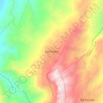 San Pedro topographic map, elevation, terrain