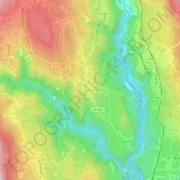 Nanno topographic map, elevation, terrain