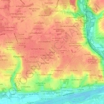 La Forge topographic map, elevation, terrain