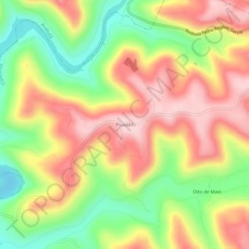Picadão topographic map, elevation, terrain