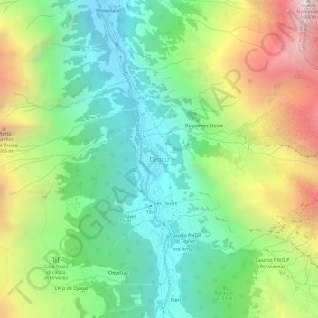 Dégioz topographic map, elevation, terrain