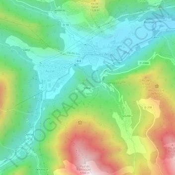 Olbier topographic map, elevation, terrain